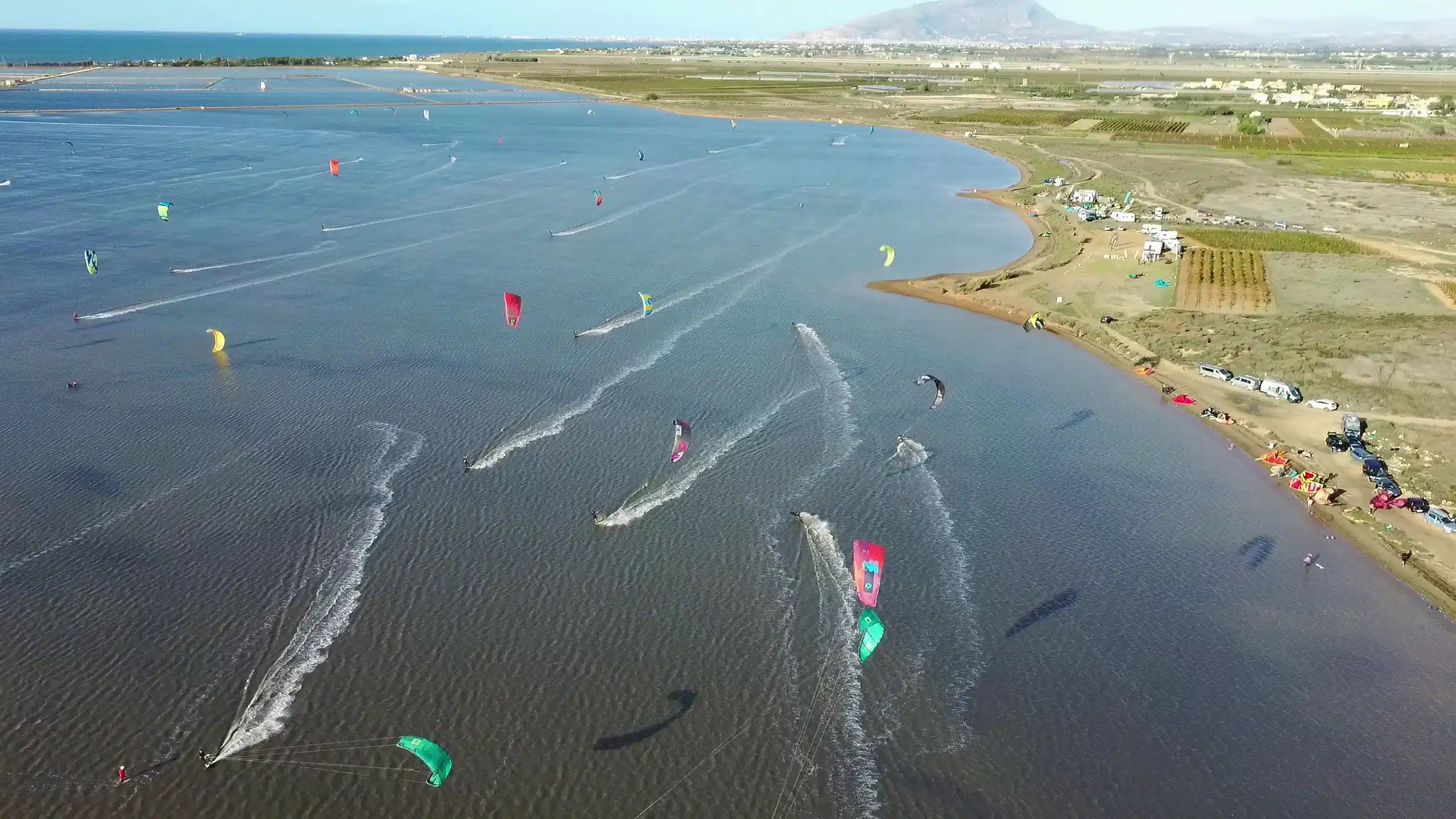 Kitesurfing at Lo Stagnone, Sicily